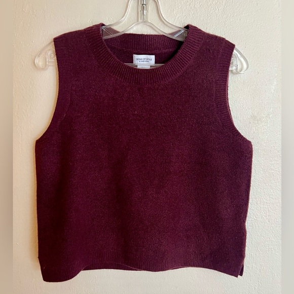 Song of Style Tops - Burgundy Sleeveless Knit Top